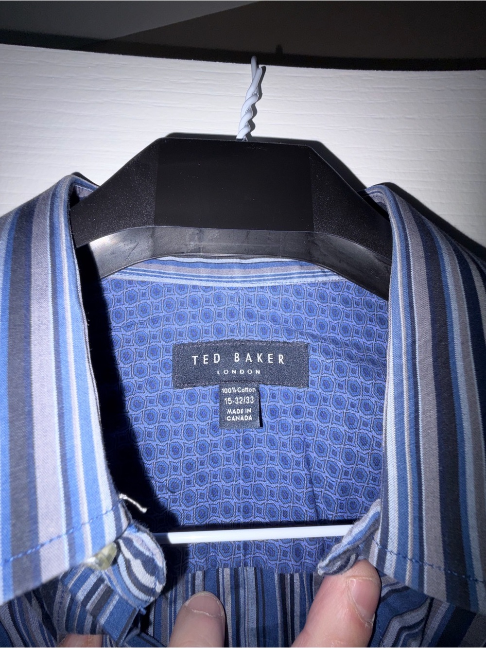 Ted Baker Men's Blue Multi-Stripe Dress Shirt